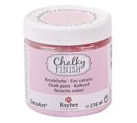Rayher Chalky Finish Peinture Craie à Base d'Eau pour Style Shabby-Chic, Vintage & Maison de Campagne - Pour Meubles, 236 ML, Couvre env. 5,4 m², Rosé