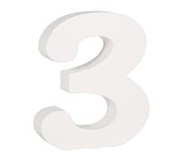 Rayher Chiffre « 3 », blanc, 1 pce., bois MDF, H. 11cm, épaisseur 2cm, mat, arts créatifs, décoration, anniversaire-62703000