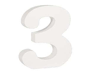 Rayher Chiffre « 3 », blanc, 1 pce., bois MDF, H. 11cm, épaisseur 2cm, mat, arts créatifs, décoration, anniversaire-62703000