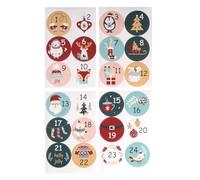 Rayher Chiffres de l'Avent n°1-24, Multicolore, 24pces, 4 Feuilles, Autocollants, 4,5cm ø, Arts créatifs, décoration de l’Avant, Noël, Calendrier de l’avant-46748000