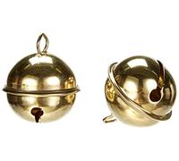 Rayher Clochettes, argentées, 1 paire, métal, Ø35mm, brillantes, décoration, arts créatifs, Noël, carnaval, collier et jeux pour chats-2503506, Or