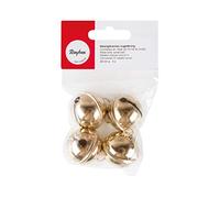 Rayher Clochettes, dorées, 1 set, métal, Ø29mm, brillantes, décoration, arts créatifs, Noël, carnaval, collier et jeux pour chats-2503406, Doré