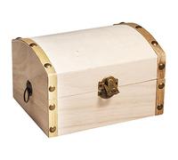 Rayher coffret de rangement en bois FSC Mix Credit, 13,5x10x8cm, nature 62609000, Beige/Doré