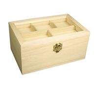 Rayher coffret de rangement en bois FSC MixCredit nature, 20x13x9,5 cm, 62578000, Bleu,rose