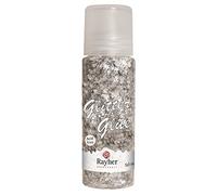 Rayher Colle Duo étoiles et paillettes Glitter-Glue, argenté, 1 flacon, 50ml, papier, carte, arts créatifs, scrapbooking-30188606