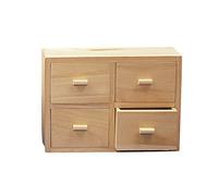 Rayher Commode en bois, nature, 1 pce., 15X20X7cm, FSC Mixed Credit, 4 tiroirs, multi-usages, rangement-62380000