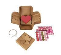 Rayher DIY boîte à explosion, boîte surprise 12x12x12cm, 16 pces kraft, 50263521, Puissance