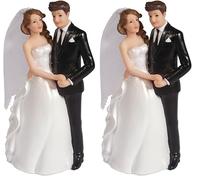 Rayher Figurine Couple de mariés traditionnel, 1 pce., polyrésine, 7,3X5,1X14cm, gâteau, pièce-montée, mariage-46191000 (Lot de 2)