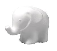 Rayher figurine Eléphant en polystyrène, pour home déco 10 cm blanc, 3344100