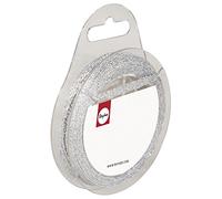 Rayher fil pailleté ruban cadeau 5mm, roul. 10m polyester argent, 55704606