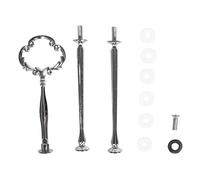 Rayher Kit Anse VINTAGE pour présentoir à gâteau 3 étages, 11 pces., 37cm, métal argenté, étagère à monter, arts créatifs, décoration-34238000