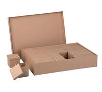 Rayher Kit Boîtes papier mâché FSCRec100% 25pcs 6x6x6cm à 24+26x38x7cm, 67386000