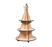 Rayher kit de construction 3D „Sapin de Noël », bois naturel, 5 pces, FSC Mixed Credit, 44,5cm, présentoir 3 étages, décoration, hiver, Noël-46631505, 45