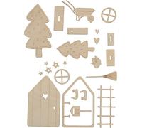 Rayher kit de construction Porte bois Lutin Tomte 15cm, 24pces nature, 64519505