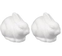 Rayher Lapin en polystyrène Assis, Lapin de pâques 14 x 8 cm, Blanc, 3347900 (Lot de 2)
