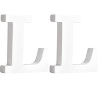 Rayher Lettre en bois MDF "L" p. décoration FSC 100% 9,7x2x11cm blanc, 64551102 (Lot de 2)
