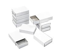 Rayher Lot de 12 boites d'allumettes en Carton Blanc, 5,3x3,6x1,5 cm, Boite Vide à glissière à customiser