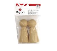 Rayher Lot de figurines en bois, nature, 2pces, 7cm, bois FSC 100%, à personnaliser, jeux, décoration, Noël, crèche-6247100