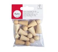 Rayher Lot de figurines en bois, nature, 8pces, 3,7cm, bois FSC 100%, à personnaliser, jeux, décoration, Noël, crèche-6246900