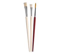 Rayher Lot de pinceaux d’artiste universels, 3 pces., rond, brosse, tailles 8-12, poils de porcs, fibres synthétiques, 100% FSC, collage, aquarelle, gouache, vernis -37072000
