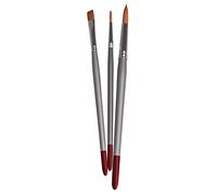 Rayher Lot de pinceaux d’artiste universels, 3 pces., rond, plat, tailles 4-8-10, fibres synthétiques, 100% FSC, textiles, collage, aquarelle, gouache, vernis -37057000
