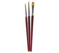 Rayher Lot de pinceaux d’artiste universels, 3 pces., rond, plat, Tailles n°6-8-10, fibres synthétiques, manche court 100% FSC, aquarelle, peinture à l’huile, acrylique-37074000