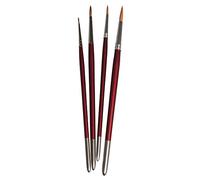 Rayher Lot de pinceaux d’artiste universels, 4 pces., rond, tailles 0-2-4-6, fibres synthétiques, 100% FSC, collage, aquarelle, gouache, vernis -37052000