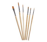 Rayher Lot de pinceaux d’artiste universels, 6 pces., rond, plat, Tailles 2-6-8-10-12, fibres synthétiques, 100% FSC, peintures diverses, débutants, enfants- 37055000