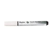 Rayher Marqueur pour textiles, blanc, 1 pce., pointe ronde 2-4mm, opaque, permanent, séchage rapide, lavable 30°C, arts créatifs, vêtements-35000102