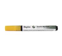 Rayher Marqueur pour textiles, jaune citron, 1 pce., pointe ronde 2-4mm, opaque, permanent, séchage rapide, lavable 30°C, arts créatifs, vêtements-35000160