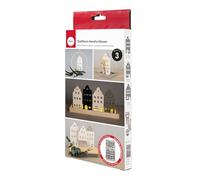 Rayher Moule Maisons Nordiques en Silicone, 1 PCE, 3 Formes, 14,5x26x1,7cm, béton créatif, Raysin, résine époxy, décoration, Village de Noël, pendentifs-36190000, Gris