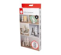 Rayher Moule SAPINS en Silicone, 1 PCE, 4 Formes, 14,5x26x2cm, béton créatif, Raysin, résine époxy, décoration, Village de Noël, pendentifs-36191000, Gris