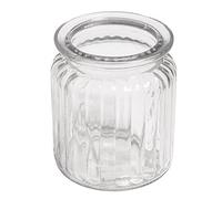 Rayher Photophore en verre blanc, transparent, 1 pce., ø5,5cm, 7,5x9 cm, 270ml, rainures verticales, intérieur, extérieur, décoration-56877000