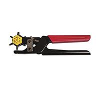 Rayher Pince perforatrice 6 tailles, 1 pce, métal, Ø trous 2-4,5mm, levier à transmission, cuir, ceinture, sac-22599000, Noir/Rouge