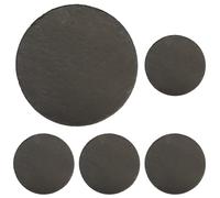 Rayher Plateau en ardoise rond, gris, 1 pce., Ø20cm, utilisation multiple, présentation d’aliments, décoration de table, dessous de plat-56532000 (Lot de 5)