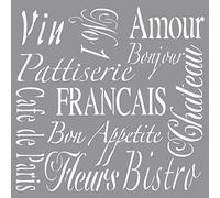 Rayher Pochoir VIE FRANCAISE, 1 pce., 30,5X30,5cm, 11 chablons, réutilisable, sérigraphie, arts créatifs, cadeaux, décoration-38906000
