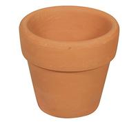 Rayher Pot de fleurs en terre cuite, marron, 1 pce., H. 3,7cm, ø 4 cm, avec rebord, intérieur, extérieur, Arts créatifs, décoration, jardin, figurine-56312000
