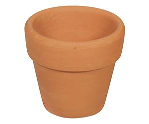 Rayher Pot de fleurs en terre cuite, marron, 1 pce., H. 3,7cm, ø 4 cm, avec rebord, intérieur, extérieur, Arts créatifs, décoration, jardin, figurine-56312000