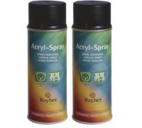 Rayher Spray peinture acrylique mat, anthracite, 200ml, DIN EN71-3, base aqueuse, séchage rapide, multiples surfaces, intérieur, extérieur, décoration, rénovation-34145572 (Lot de 2)