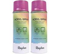 Rayher Spray peinture acrylique mat, rose, 200ml, DIN EN71-3, base aqueuse, séchage rapide, multiples surfaces, intérieur, extérieur, décoration, rénovation-34145264, 0,55 x 0,55 x 1,7 cm (Lot de 2)