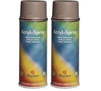 Rayher Spray peinture acrylique mat, taupe,200 ml, DIN EN71-3, base aqueuse, séchage rapide, multiples surfaces, intérieur, extérieur, décoration, rénovation-34145509 (Lot de 2)