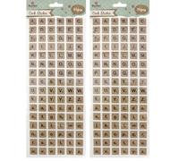 Rayher Stickers alphabet liège 96 lettres autocollantes Scrabble carré, 59222000, brown (Lot de 2)