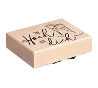 Rayher Tampon texte A TA SANTE, 1 pce., 6x8cm, bois, en allemand, arts créatifs, scrapbooking, anniversaire-29233000