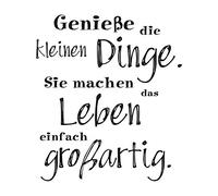 Rayher Tampon texte PETITES CHOSES, 1 pce, 5X6cm, bois, en allemand, arts créatifs, scrapbooking, anniversaire-29042000, Nature/Gris