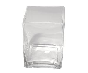 Rayher Vase en verre transparent p. décoration 7,5x7,5 cm, hauteur 8 cm, 8669900