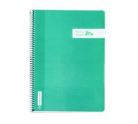 RAYLU PAPER Cahier A4 avec spirale et couverture en polypropylène résistant, 80 feuilles 90 g, carnet de couleurs vives pour notes, étude, bureau et université (Vert, quadrillage 4 mm)
