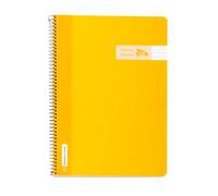 RAYLU PAPER Cahier A4 avec spirale et couverture en polypropylène résistant, 80 feuilles 90 g, carnet de couleurs vives pour notes, étude, bureau et université (Jaune, horizontal)