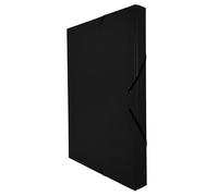 Raylu Paper - Chemise Cartonnée A4, Taille 34 x 24 cm, Épaisseur 3 cm, Pochette de Rangement pour Papiers Administratifs à Fermetures Élastiques, Boîte pour Archives (Dos de 3 cm, Noir)