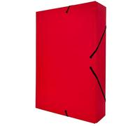Raylu Paper - Chemise Cartonnée A4, Taille 34 x 24 cm, Épaisseur 7 cm, Pochette de Rangement pour Papiers Administratifs à Fermetures Élastiques, Boîte pour Archives (Dos de 7 cm, Rouge)