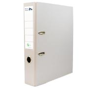 Raylu Paper Classeur à anneaux, dossier à tranche large 75 mm, classeurs de bureau à 2 anneaux avec levier d'ouverture douce et porte-cartes personnalisable (feuille, gris)